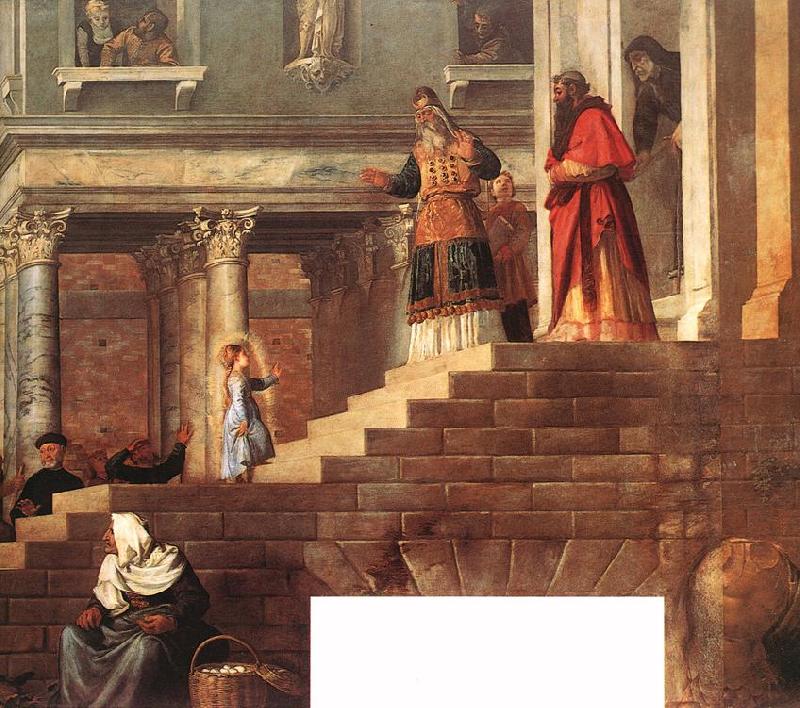 TIZIANO Vecellio Presentation of the Virgin at the Temple (detail) er Sweden oil painting art
